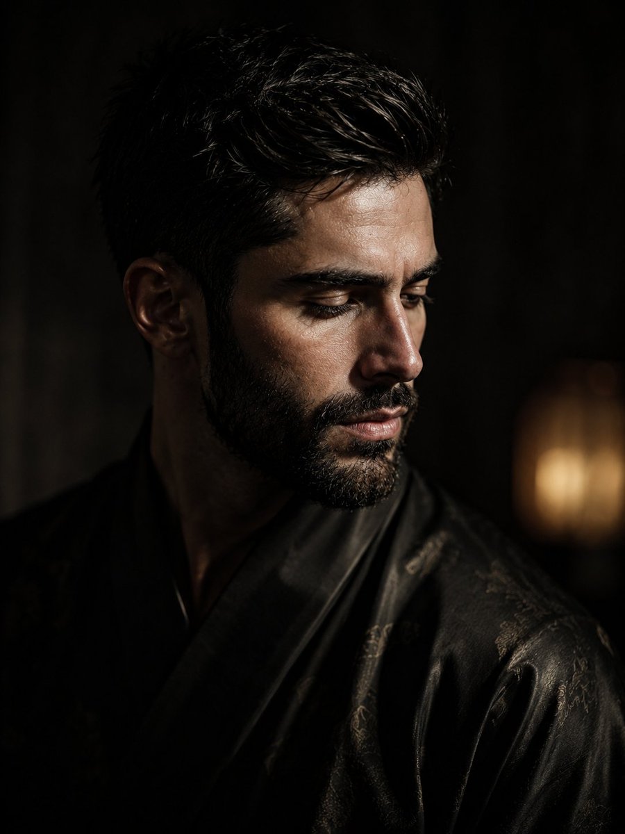 Profile / Avatar - Chiaroscuro Portrait in Traditional Robe - Image 1