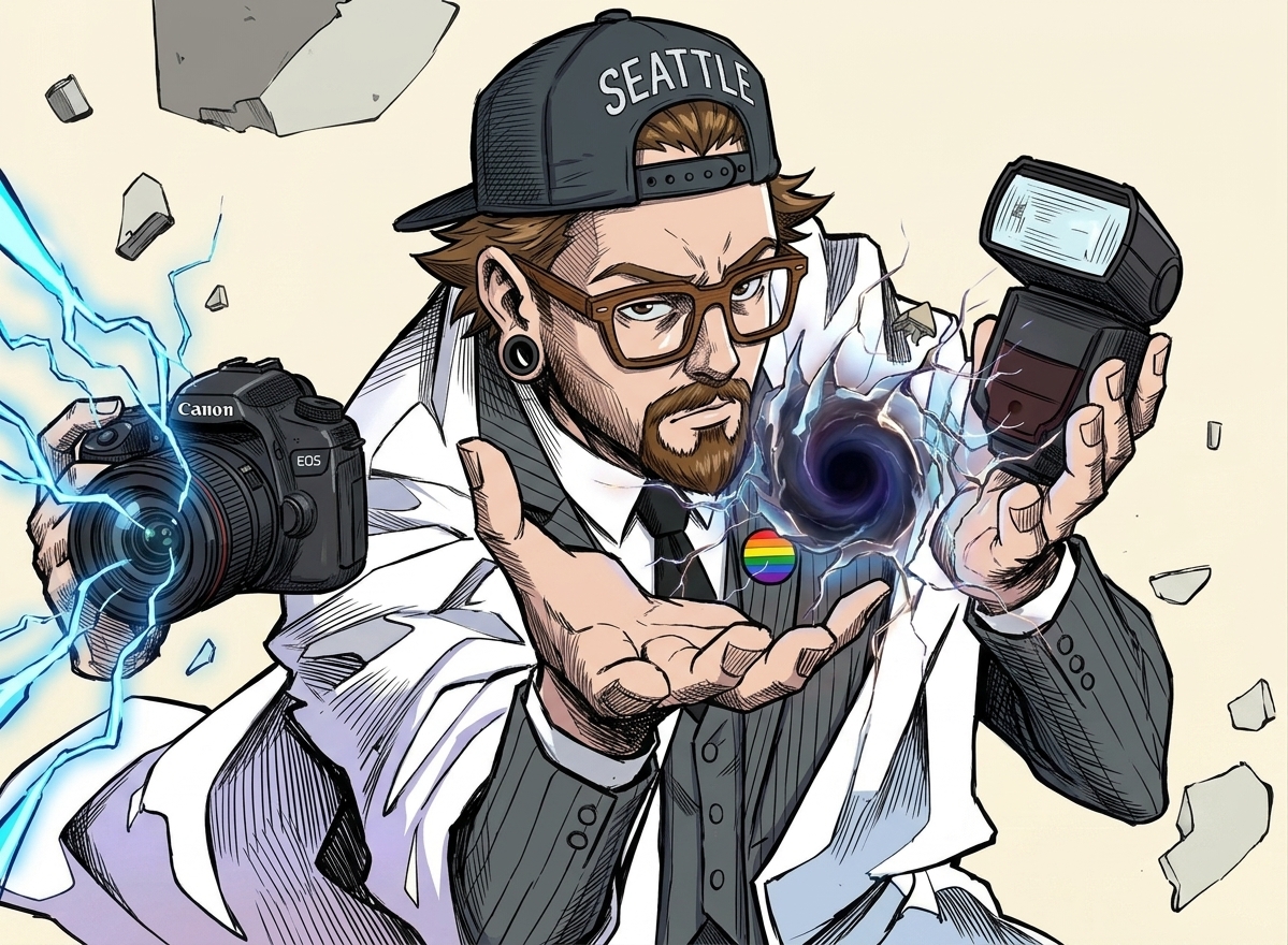 Comic / Storyboard - Comic Photographer Portal Action Scene - Image 1