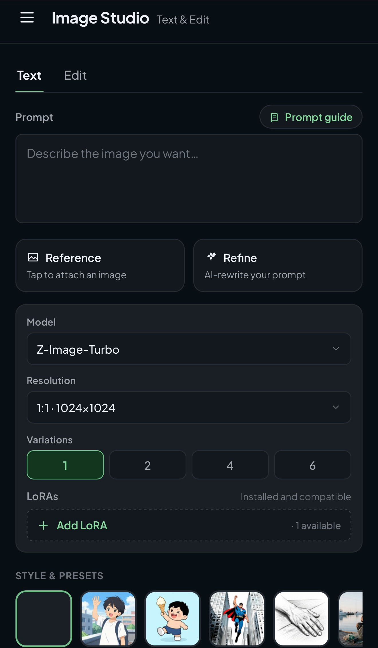 SceneWorks Simple shell at phone width