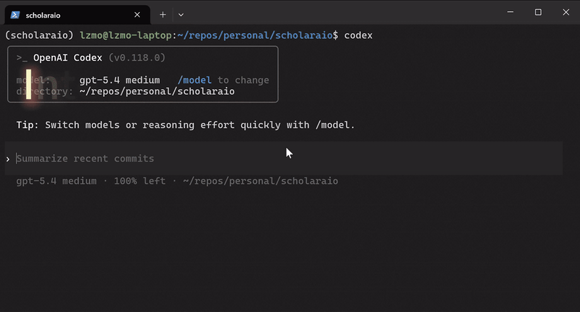 ScholarAIO natural-language research workflow