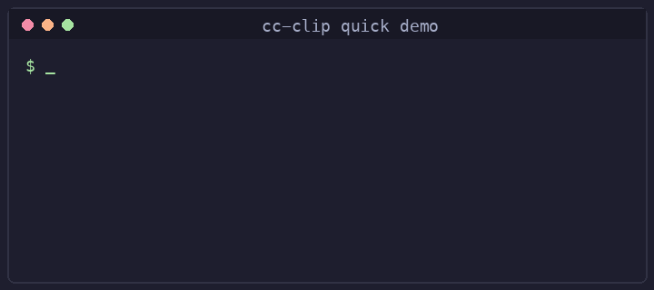 Terminal demo showing cc-clip installation, setup, and remote image paste