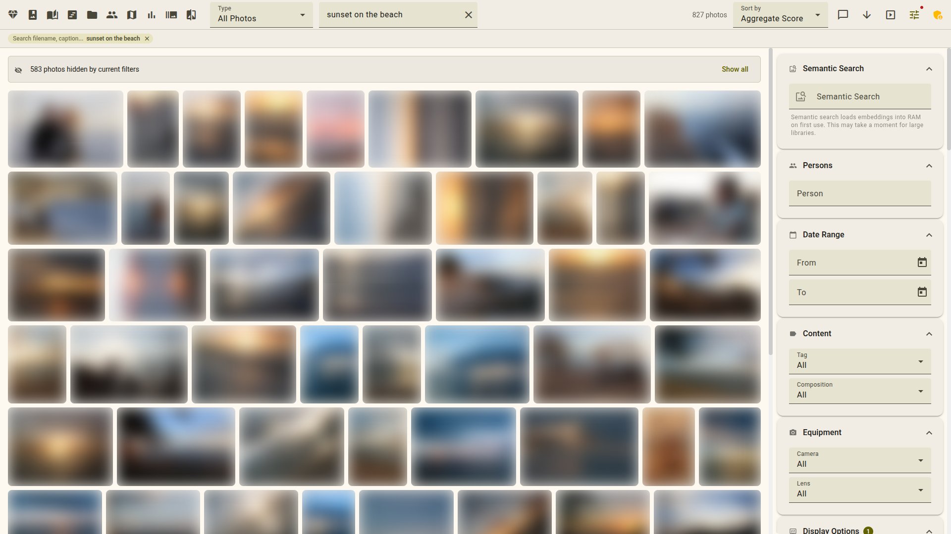 Semantic search results