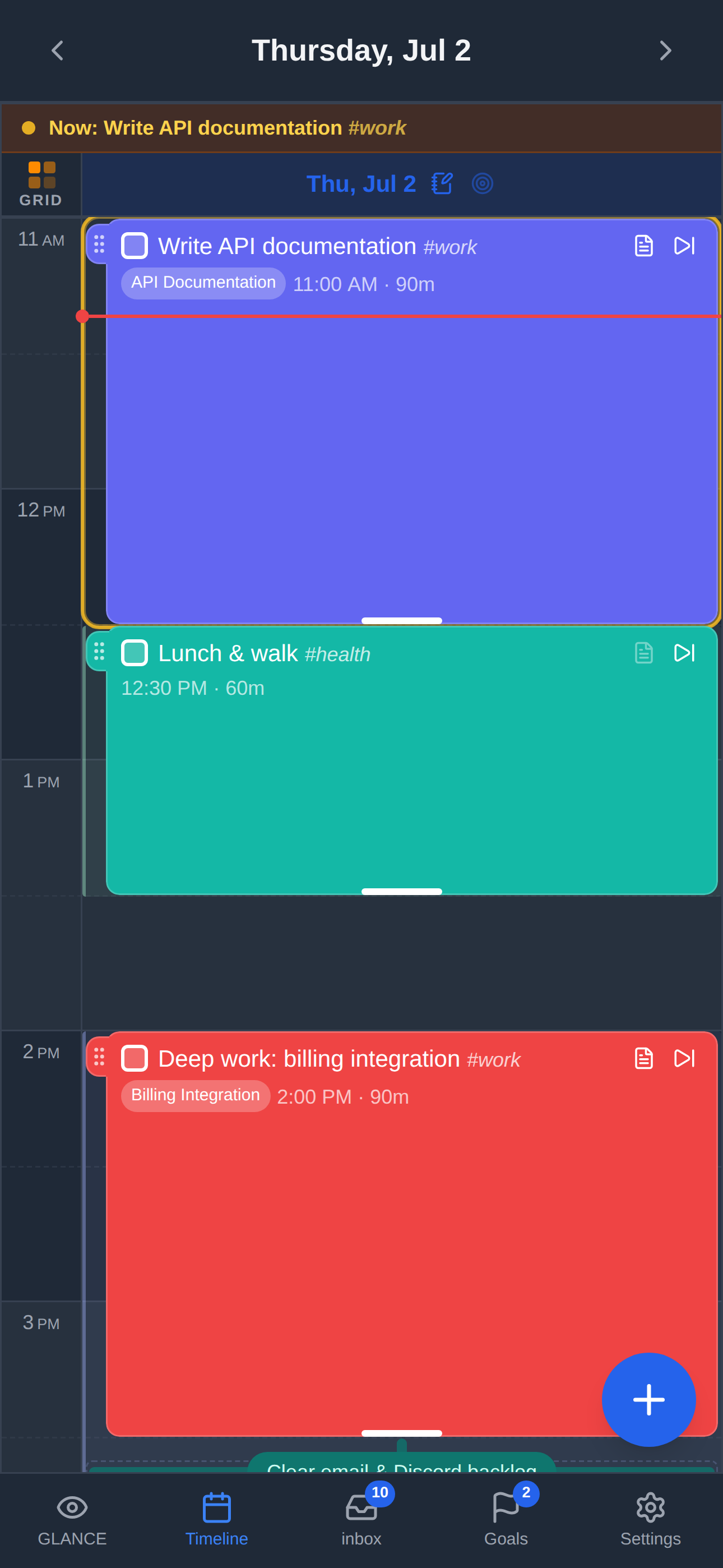 Android App Timeline (Grid)