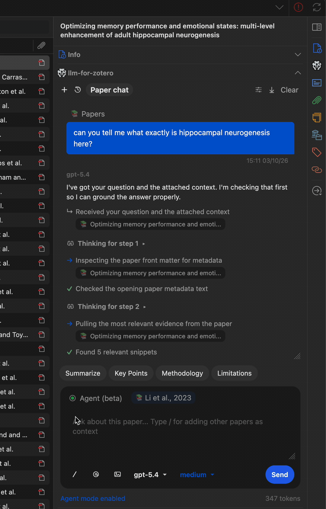Animation showing multi-step agent workflow