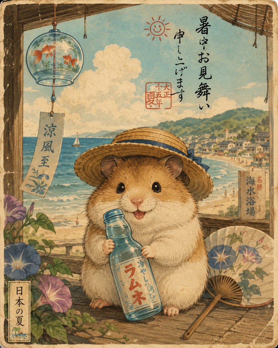 Comic / Storyboard - Hamster Japanese Summer Card - Image 1