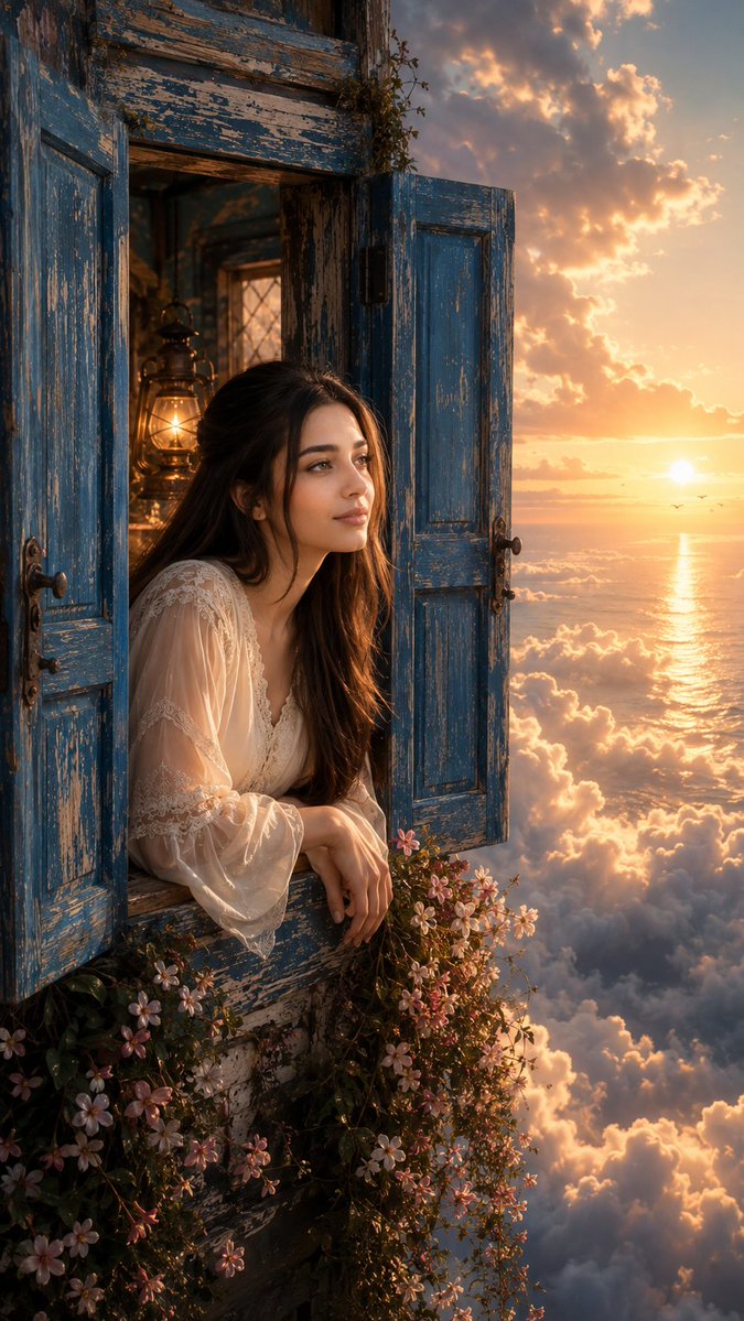 YouTube Thumbnail - Surreal Fantasy Floating Window Portrait - Image 1