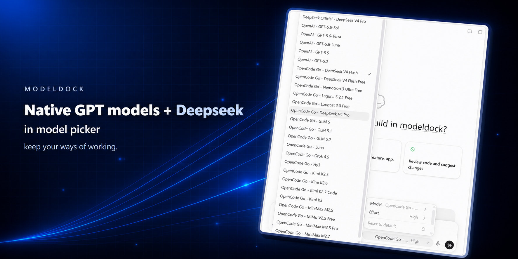 Native GPT models + DeepSeek in the Codex model picker