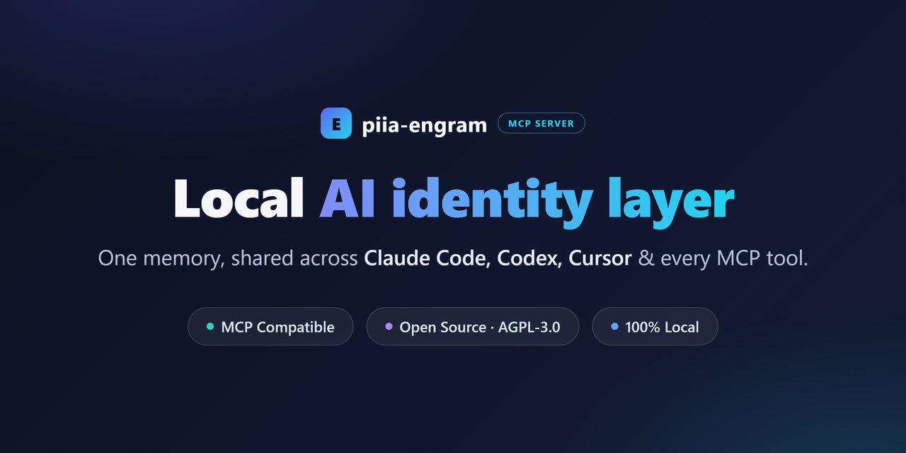 piia-engram — user-owned AI work identity layer