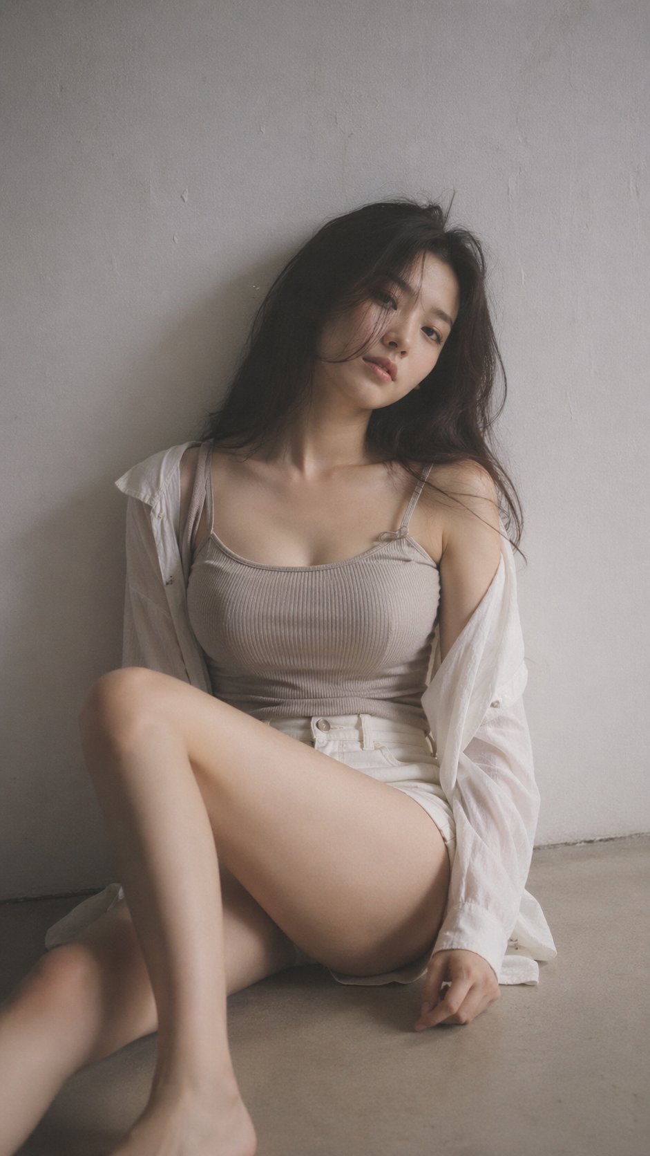 Korean Editorial Portrait with Soft Mist