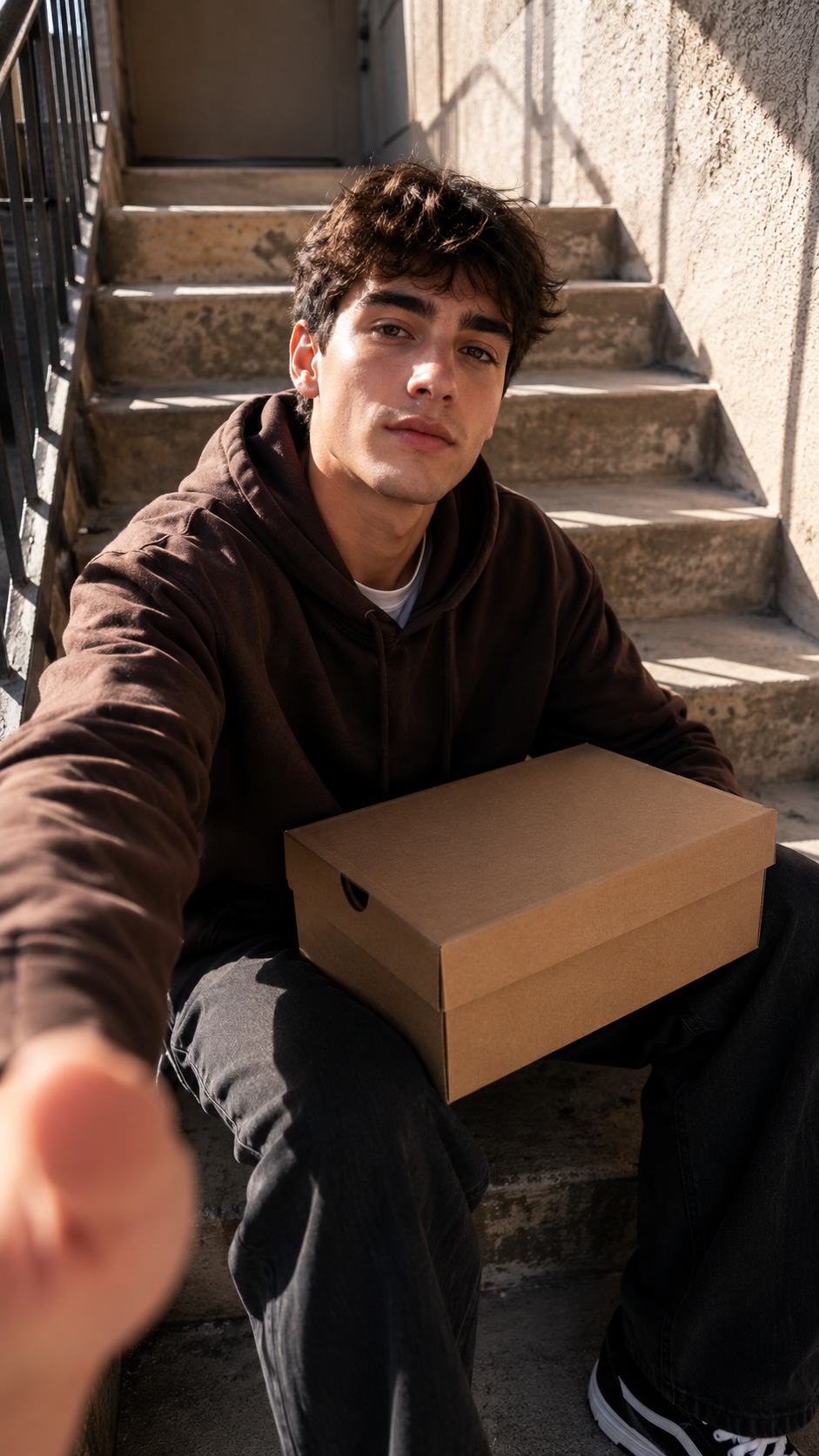 Sneaker Unboxing On Stairs