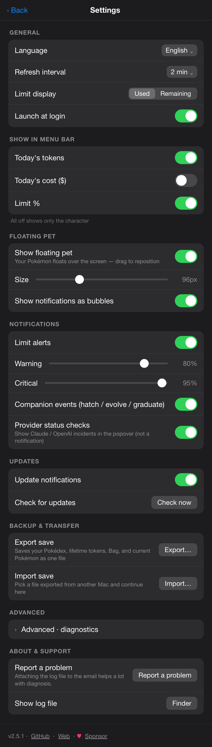 Settings