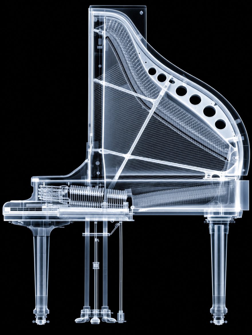 Infographic / Edu Visual - X-Ray Transparent Grand Piano - Image 1