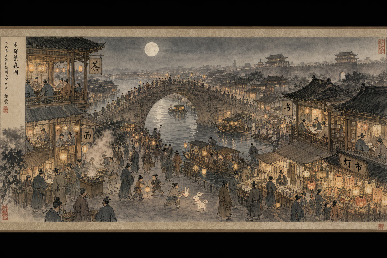 Song dynasty night-market handscroll