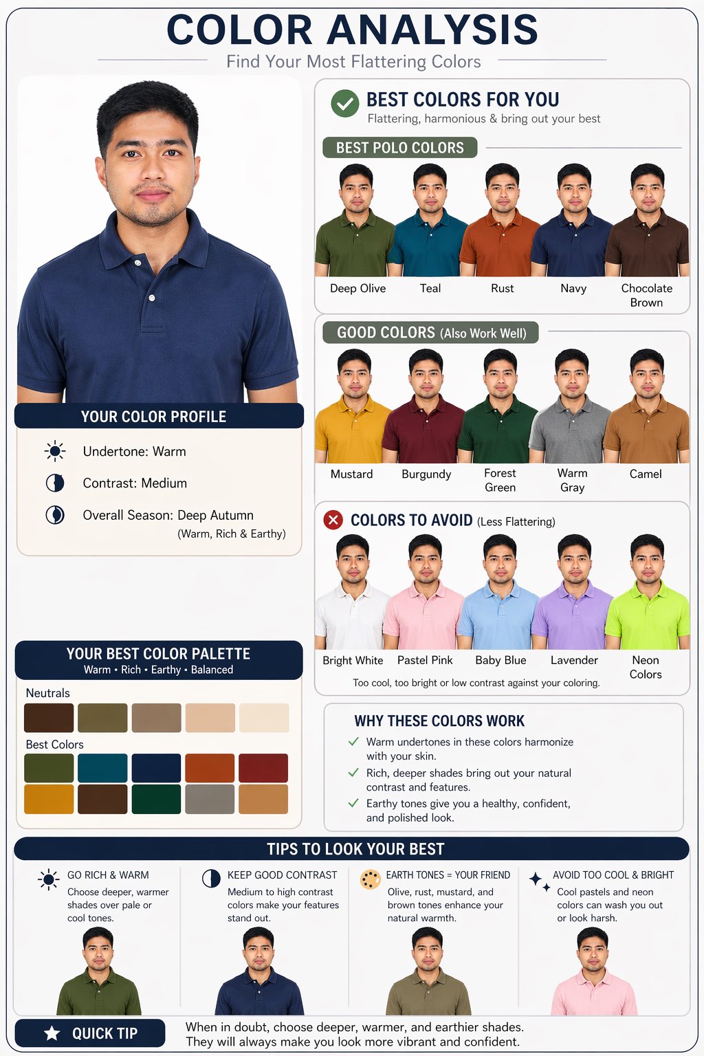 Polo Shirt Color Comparison Analysis