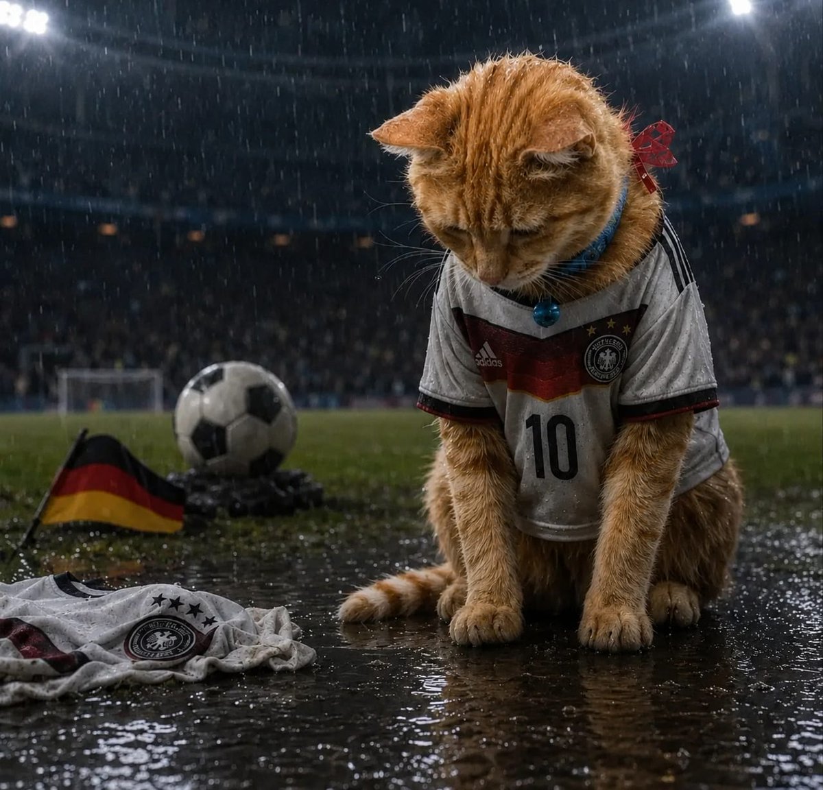 YouTube Thumbnail - Sad Germany Football Cat - Image 1