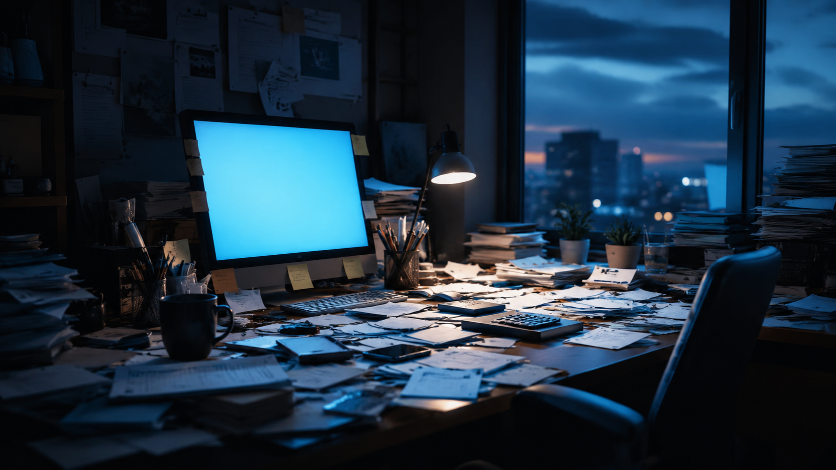 Cluttered Desk Candle Reset