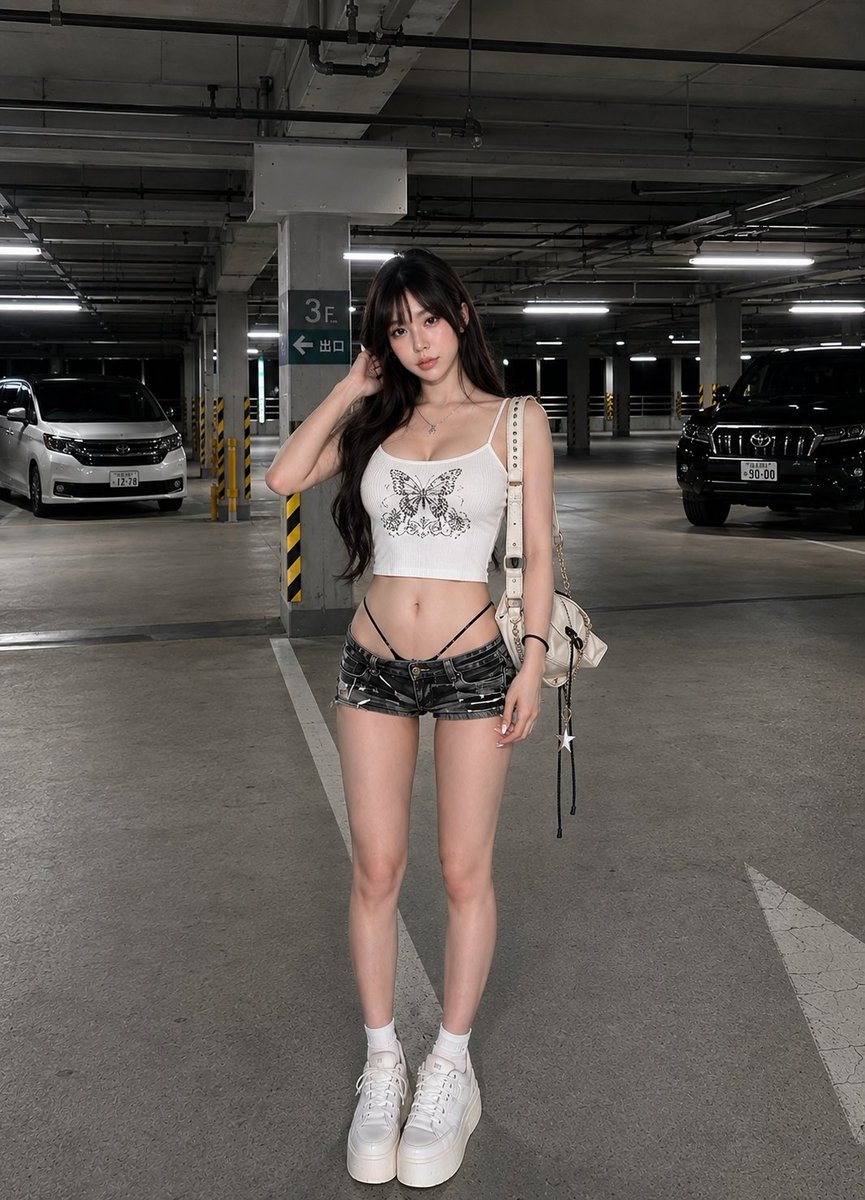 Social Media Post - Monotone Butterfly Parking Lot Portrait - Image 1