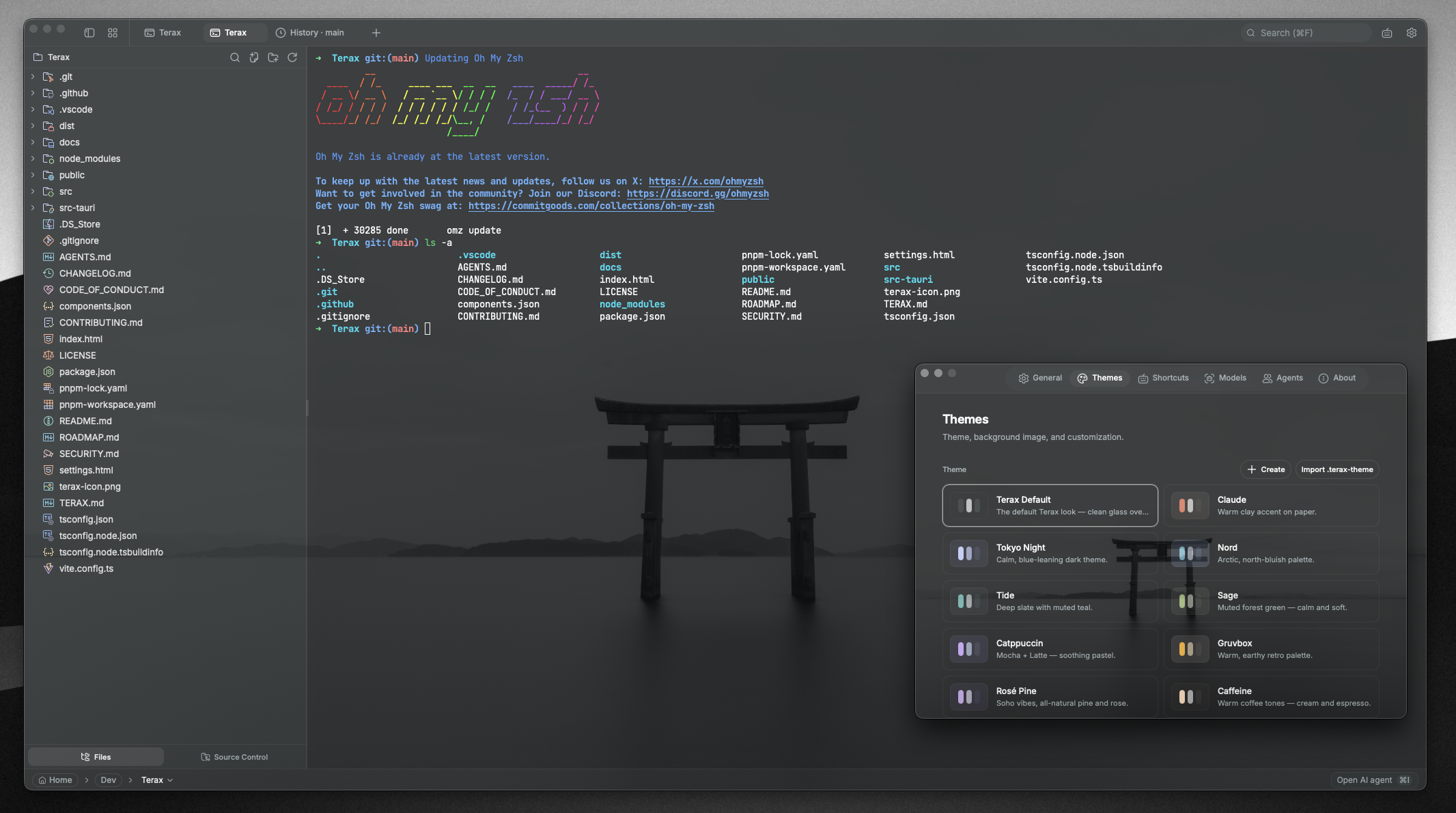 Themes and background image