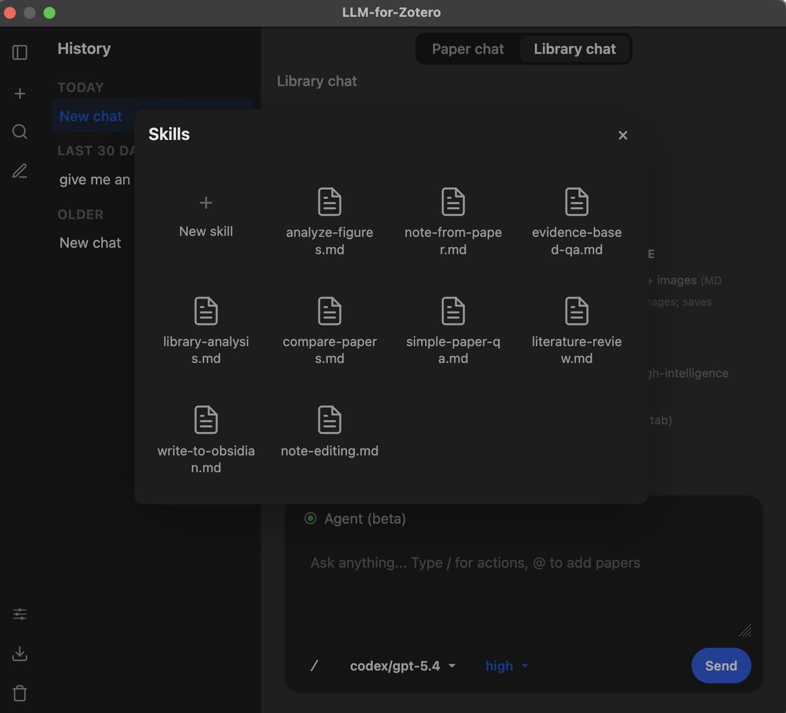Screenshot of the Skills management portal