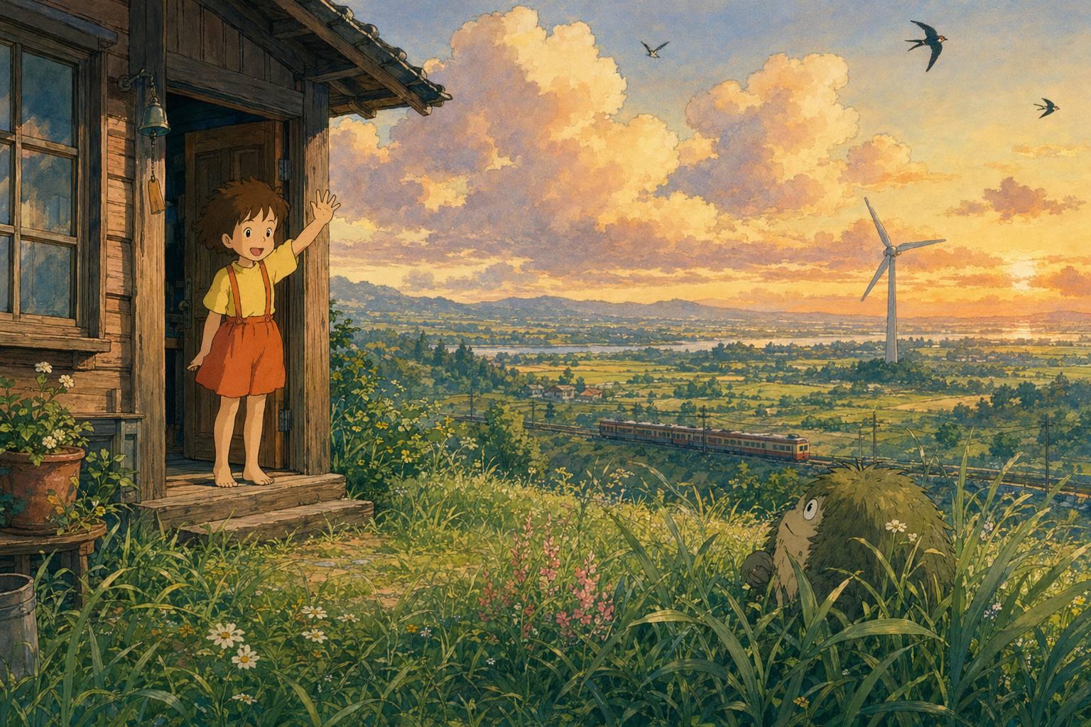 Studio-Ghibli-style animation still