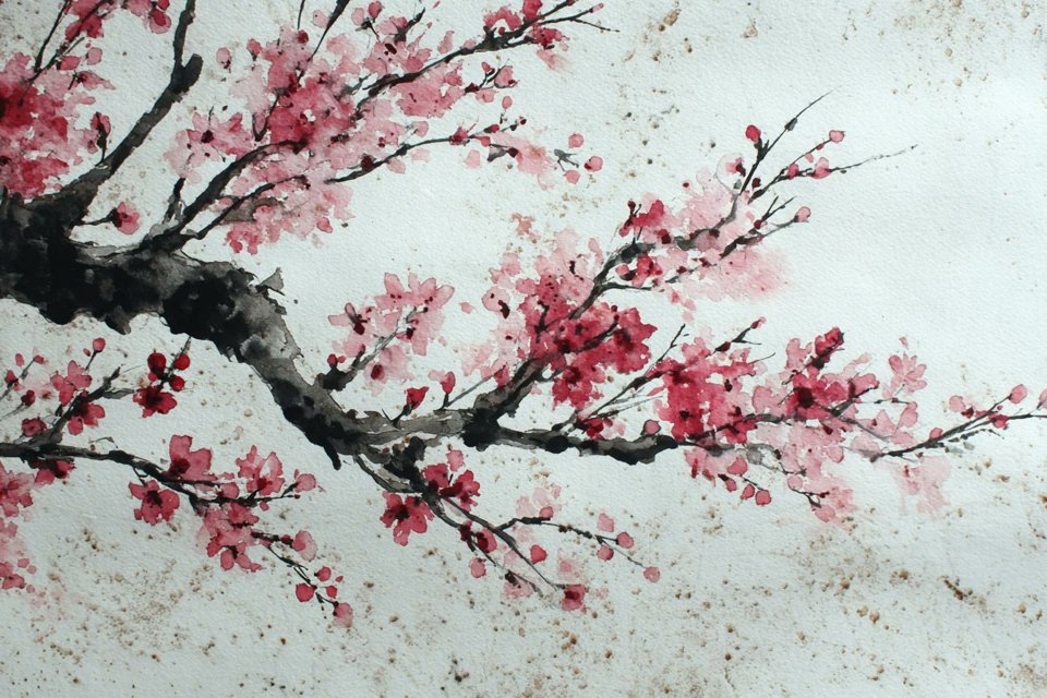 传统日式墨色画