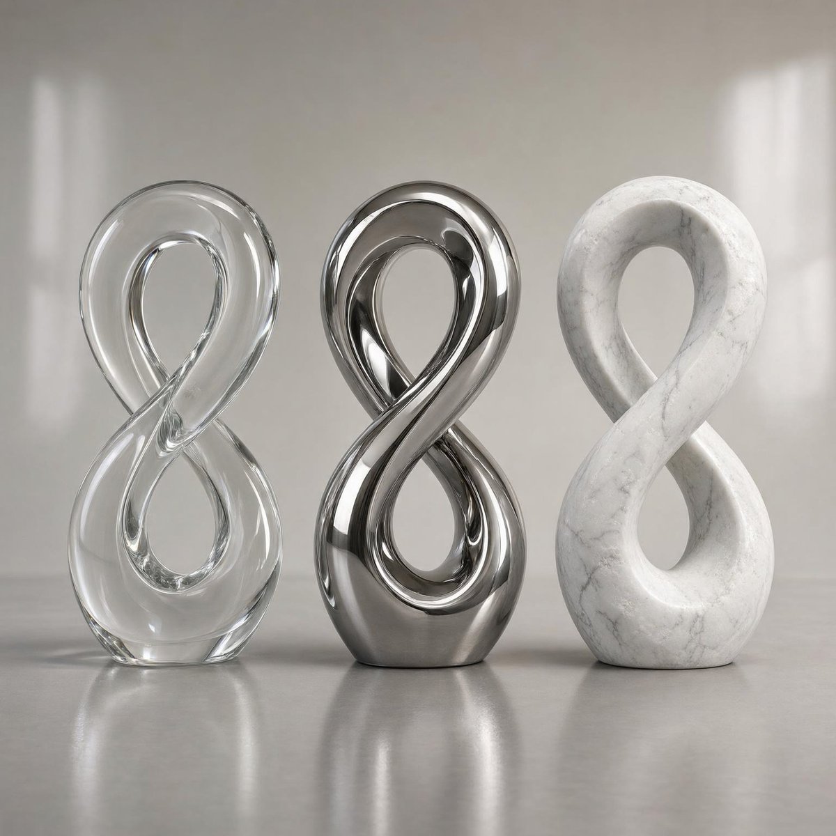 E-commerce Main Image - Three Infinity Material Sculptures - Image 1