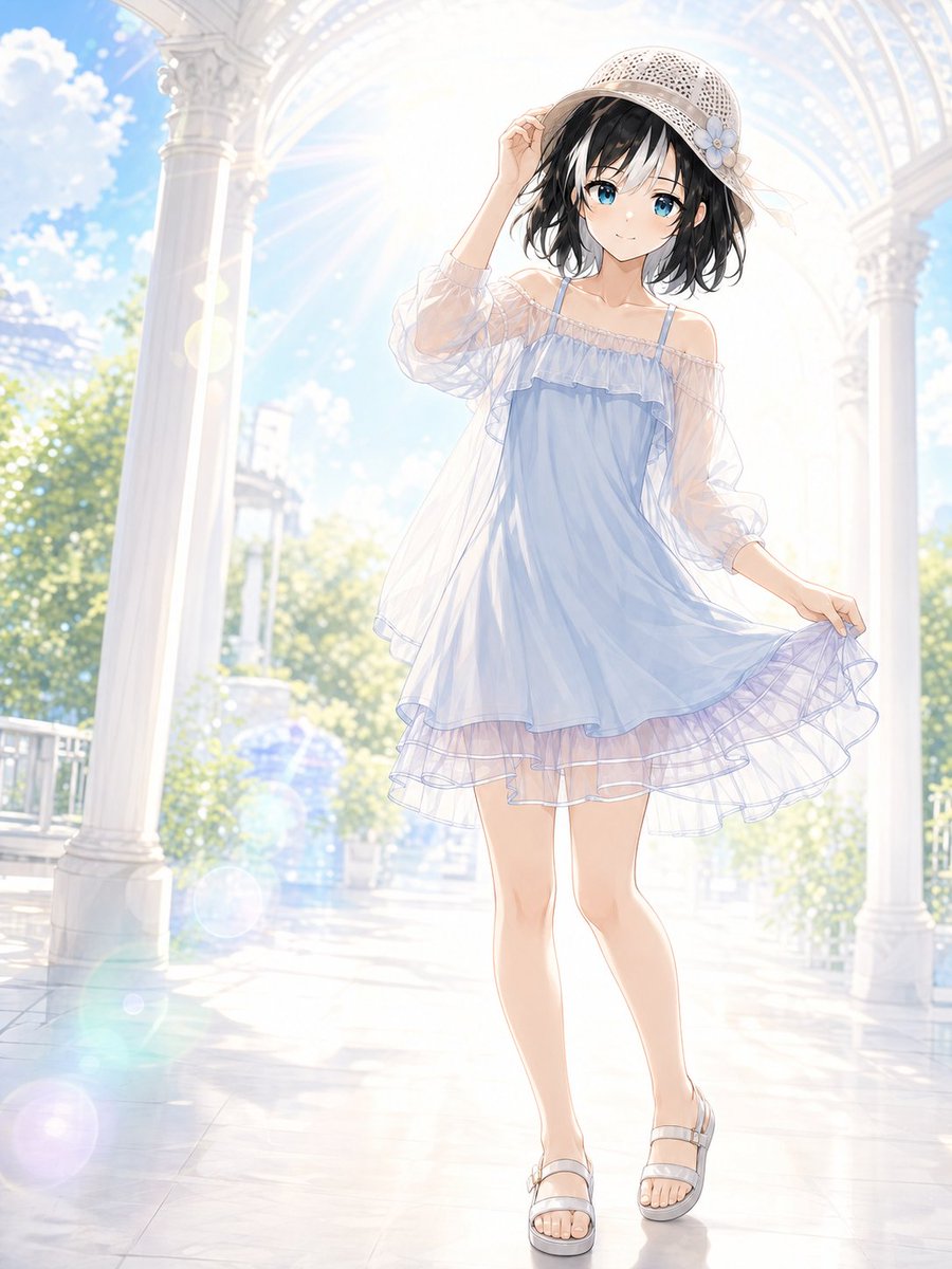 Social Media Post - Sunlit Summer Gazebo Anime Girl - Image 1