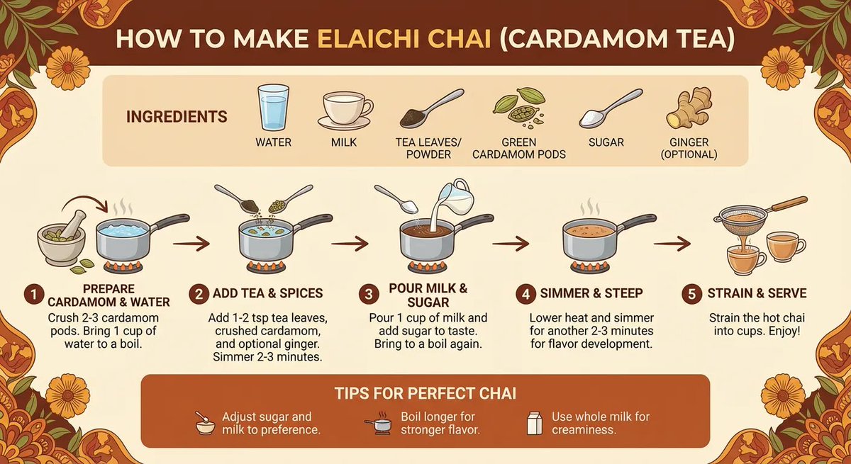 如何制作肉豆蔻奶茶信息图